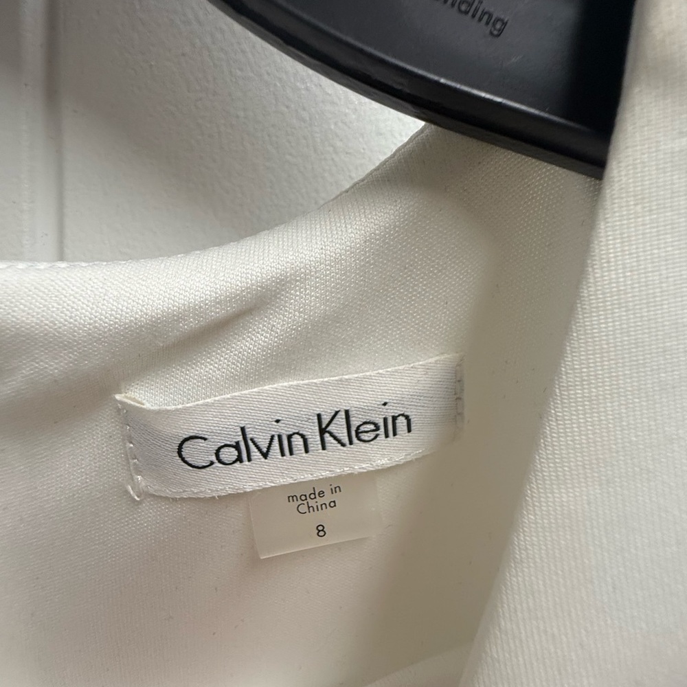 NWT Calvin Klein Women's Black White Gold Colorblocked Sheath Dress ~Size 8 - Picture 6 of 13